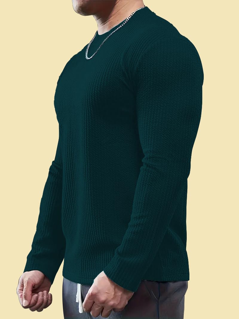 KAJARU Men's Polyester Blend T Shirt with Full Raglan Sleeves Round Neck Solid Pattern and Standard Length - Image 8 thumbnail