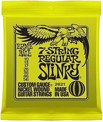 Ernie Ball 7-String Regular Slinky Electric Guitar Strings - Including 7 Free Plectrums