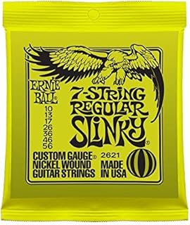 Ernie Ball 7-String Regular Slinky Electric Guitar Strings - Including 7 Free Plectrums