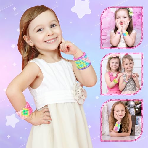 GOMEINA Sticky Rolls Bracelet for 5-9 Year Old Girls: Jewelry Making Kit with 9 Colored Beads, 2 Meters Rope, Sewing Needles, Rotating Stand & Instruction Manual - Image 6