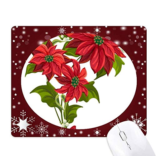 Tapis de souris fleur poinsettia rouge pour réchauffer votre espace de travail en hiver