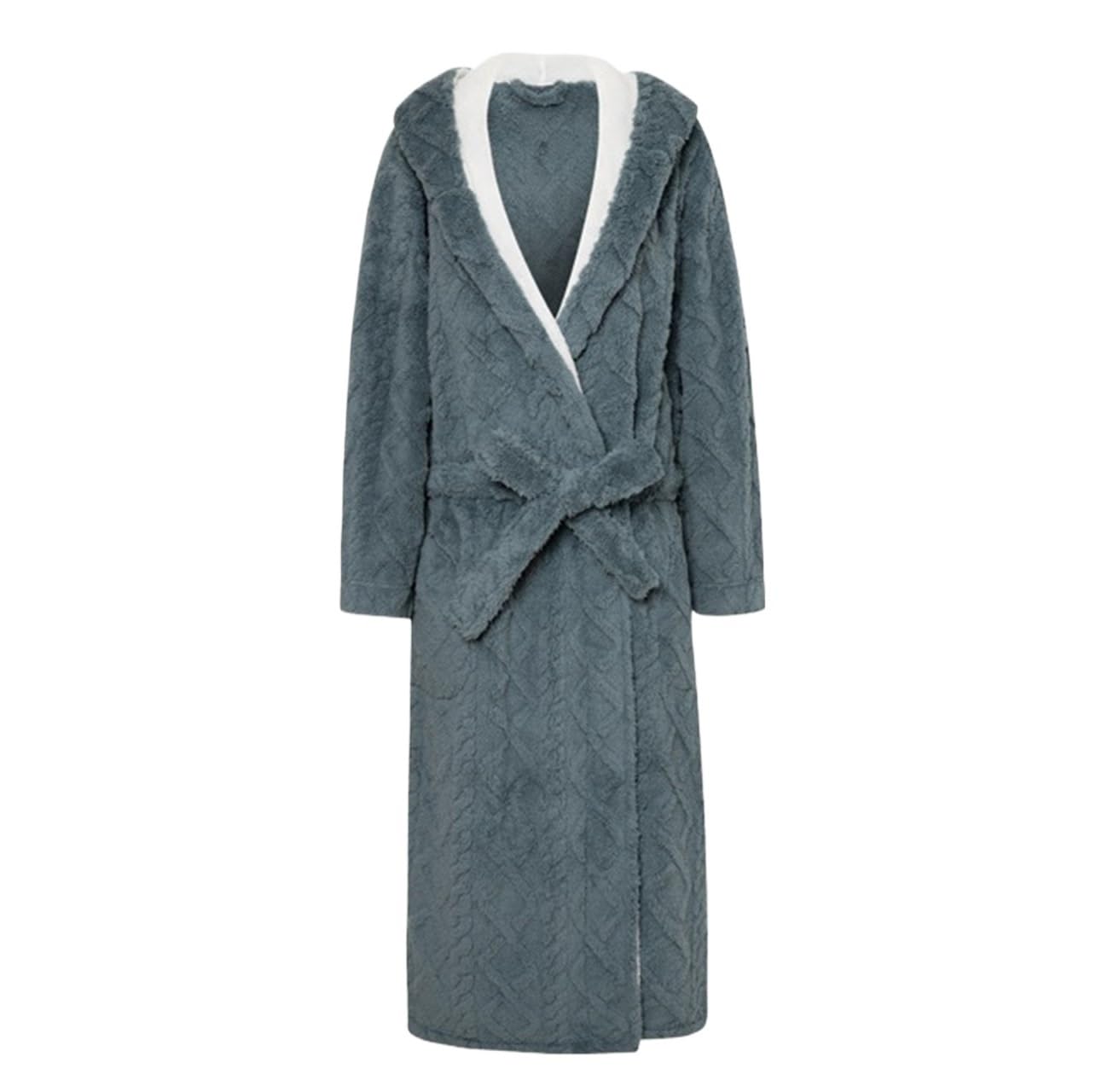 Bata de Casa Bata Gruesa De Forro Polar, Baño Larga Felpa Con Bolsillos, Albornoces Suaves Y Cálidos, Unisex Bathrobe