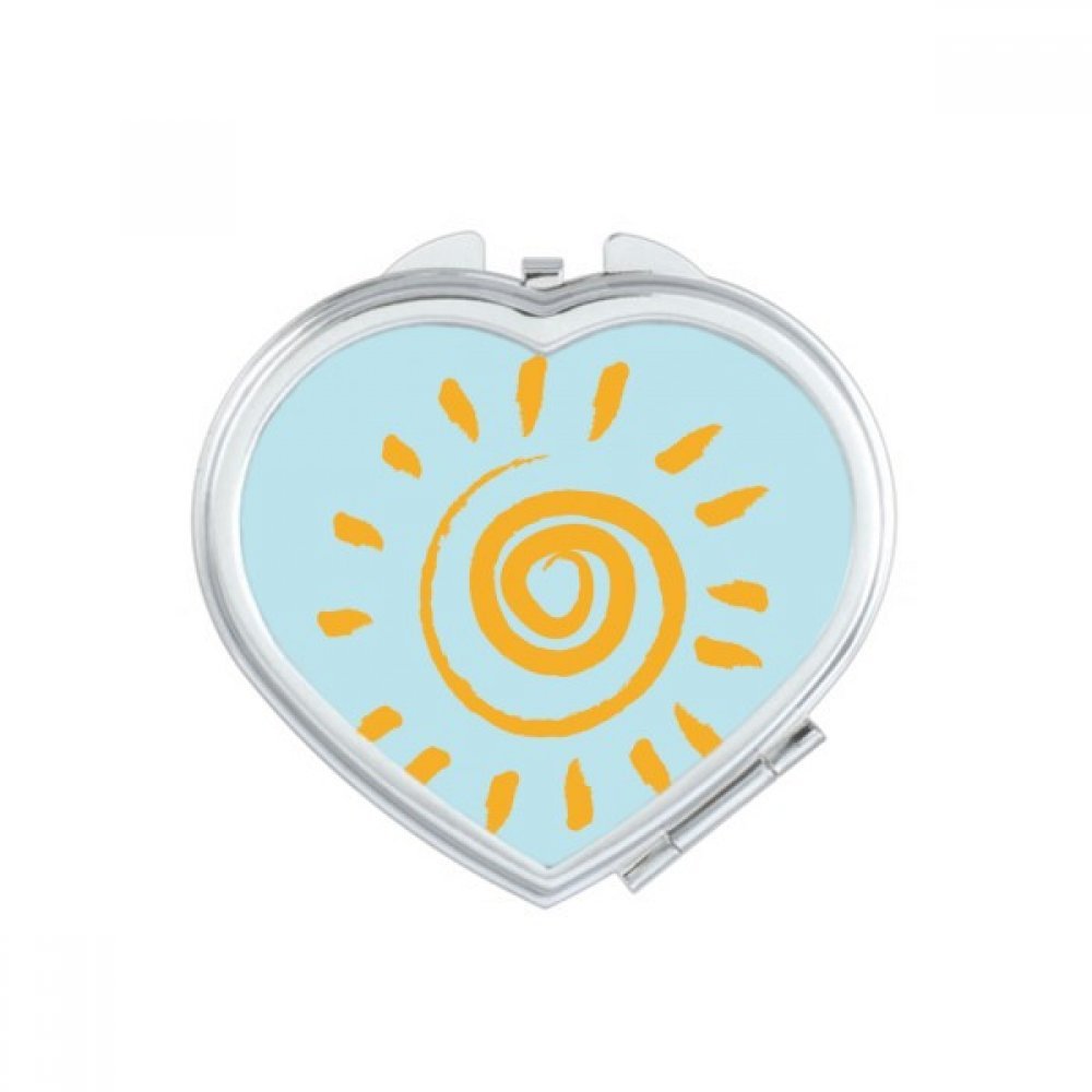 Miroir de poche Soleil Jaune mignon pour se maquiller en voyage ou au bureau