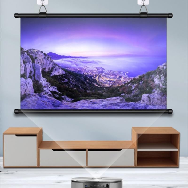 Schermo di proiezione a parete con supporto portatile ad alta definizione for l'home theater, l'ufficio e l'esterno(84 inch)