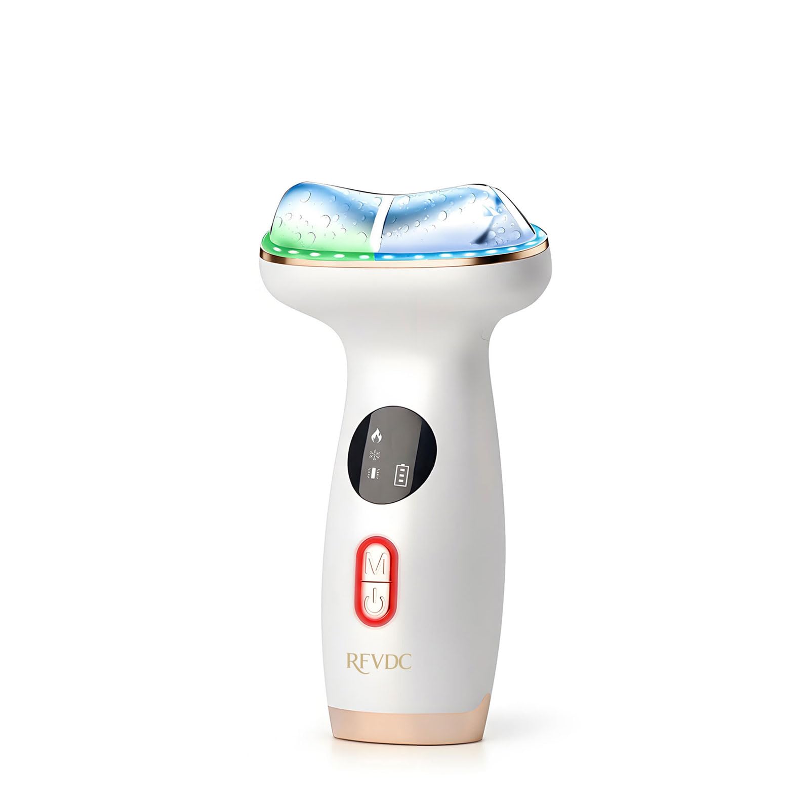 Cold Heat Facial Massager for Face Neck Tightening Lifting Depuffing,7-in-1 Red Light Therapy Sculptor Tool& Depuffer Wand,Cooling LED Electric gua sha Lift Device,Reduce Forehead Frown Smile Lines