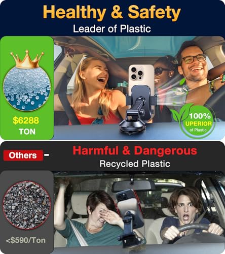 Phone Holders for Your Car【Upgraded Strongest Suction】Car Phone Holder Mount Dash【360° Adjustable】Suction Cup phone Mount for Truck Stand Cell PHone Holder for Car mount Fit All iPhone Car Accessories - Image 4