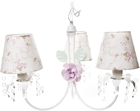 Potinho De Mel Lustre Com 3 Lampadas Primavera Cristais 2 Flores Quarto Bebe Infantil Menina Amazon Com Br