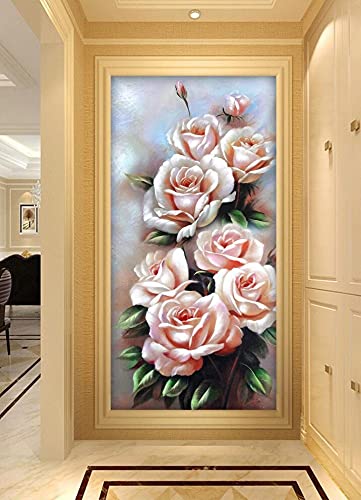 Peinture diamant grande taille 80x220cm broderie strass rose