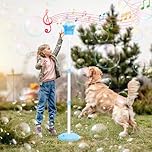 Rechargeable Standing Bubble Machine,47inch Adjustable Outdoor Bubble Machine with Lights and Music,Automatic Electric Bubble Torch Garden Lamp,Light up Lantern Bubble Machine for Parties Wedding