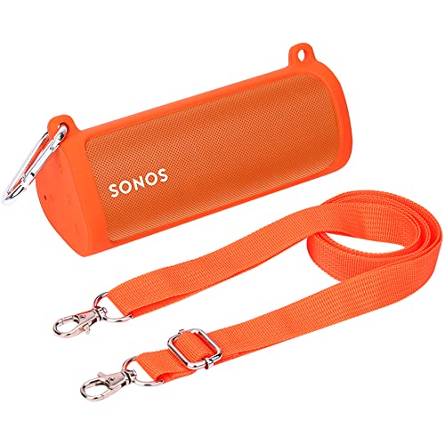 khanka Silicone Case Replacement for Sonos Roam/Sonos Roam 2 Portable Smart Bluetooth Speaker (Orange)