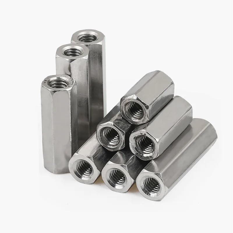 Round Connector Nuts, Right and Left Thread Hex Rod Coupling Nuts 304 Stainless Steel Long Connection M3 M4 M5 M6 M8 M10(1Pcs M8x50 (S13))