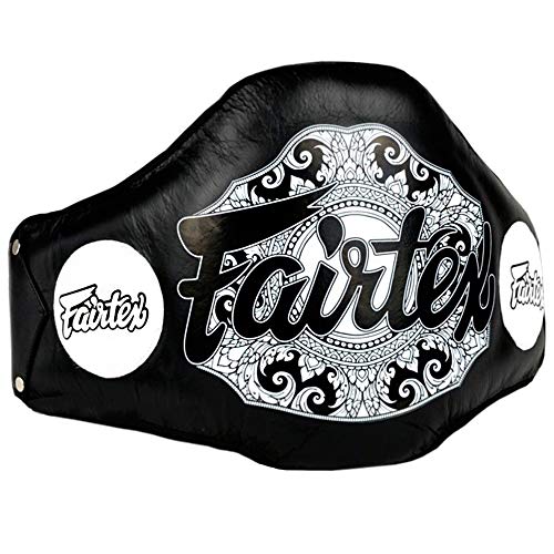 Fairtex Belly Pad BPV2 Black Blue Red White Muay Thai Trainers Protective Light-Weight Boxing Kickboxing MMA K1 (Black)