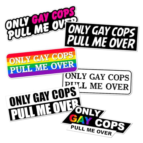Image of Pack 6 Pcs Funny Gay LGBT Sticker for Cars Laptops Vehicles Trucks Window Helmets Computers Motorcycles Bumper Stickers Removable Waterproof Vinyl Decals Car Exterior Accessories