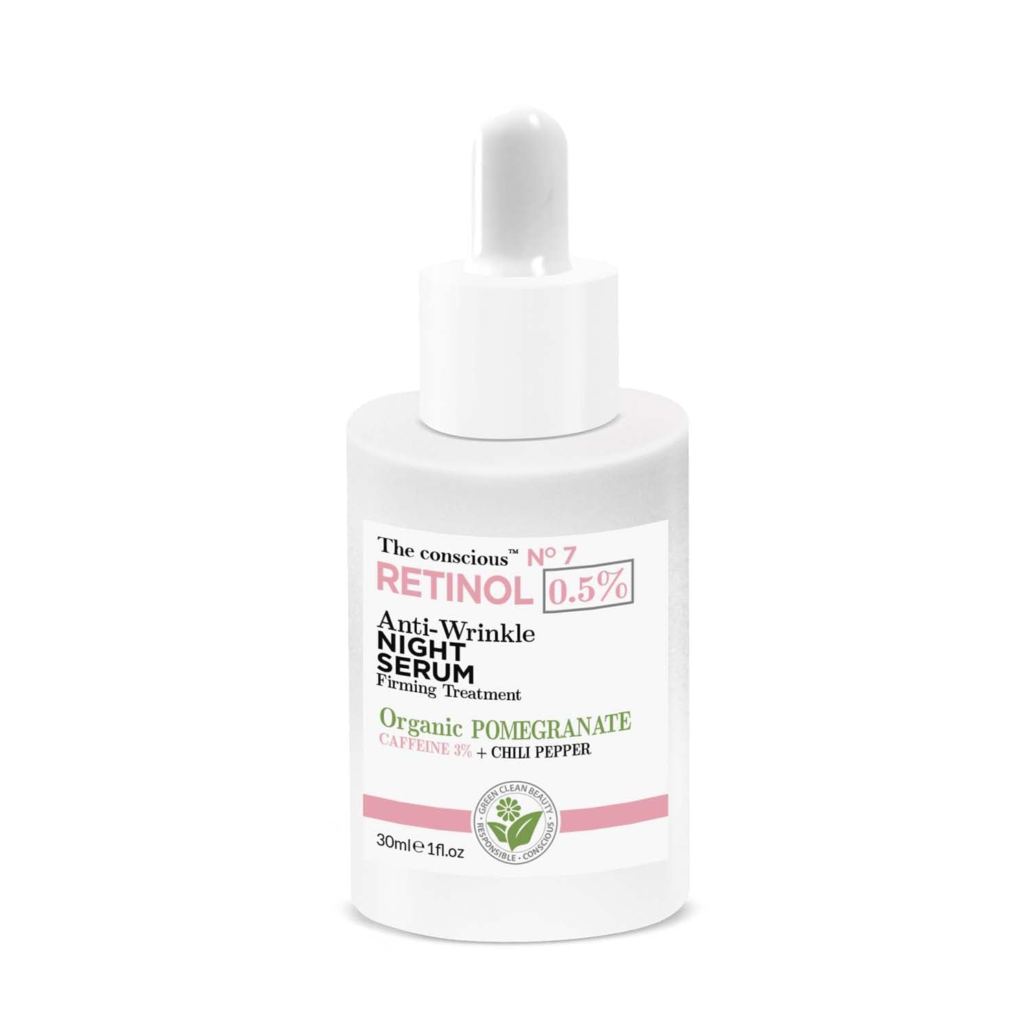 Retinol Anti-Wrinkle Night serum Organic Pomegranate 30 ml, gold, 30 ml (Pack of 1)