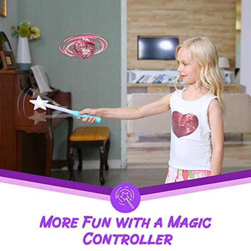 Image of ATHLERIA Pro Hand Operated Drone with Magic Controller for Kids Adults - Hand Controlled Helicopter Flying Ball with 360 Rotating and RGB Lights - Mini Drone Interactive Toys Indoor Outdoor