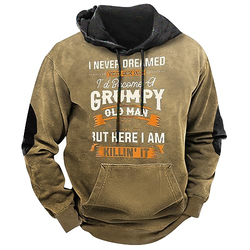 YSFWL Hoodie Geschenke Weiße Tshirts Herren Sweatjacke Herren Hoodie Herren Hoodie Langarm Herren Westen Männer Fahrradjacke Strickpullover Oversize Anzug Herren Beige(Camel,4XL)