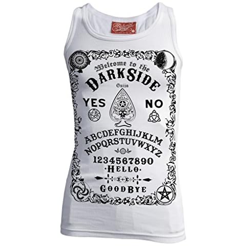 DARK SIDE Ouija Board - Womens White Beater Vest Top Cover