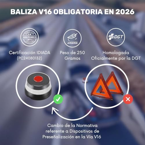 Miniatura 7 de Raypow Pritech Baliza V16 Homologada Dgt Con Geolocalización Iot Luz Emergencia Coche Visible 1 Km 360 Datos Pagados Hasta 2038 Sustituto Oficial Triángulos Ip54 Resistente Agua Y Polvo 1 Ud
