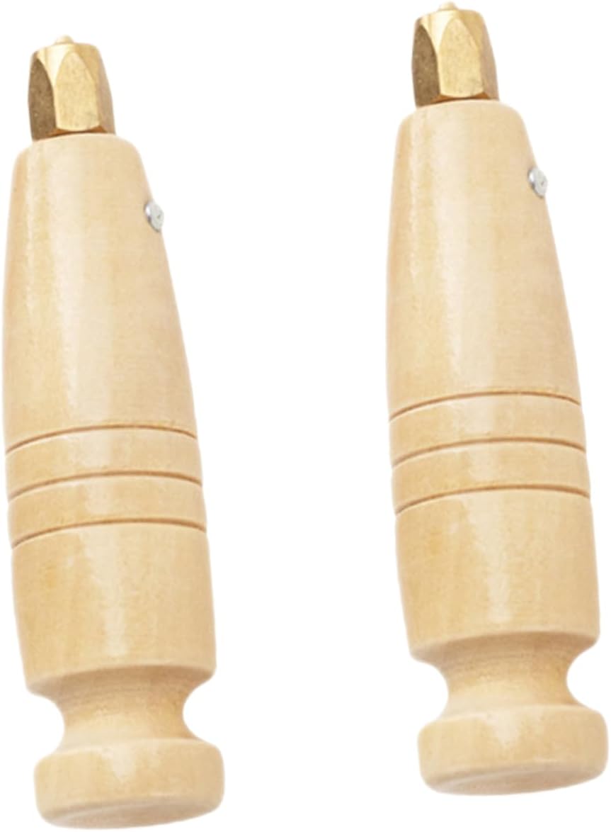ULDIGI 2pcs Wooden Handle Awl for Sewing Book Binding Tailor Leatherworking Tool Handle Replacement