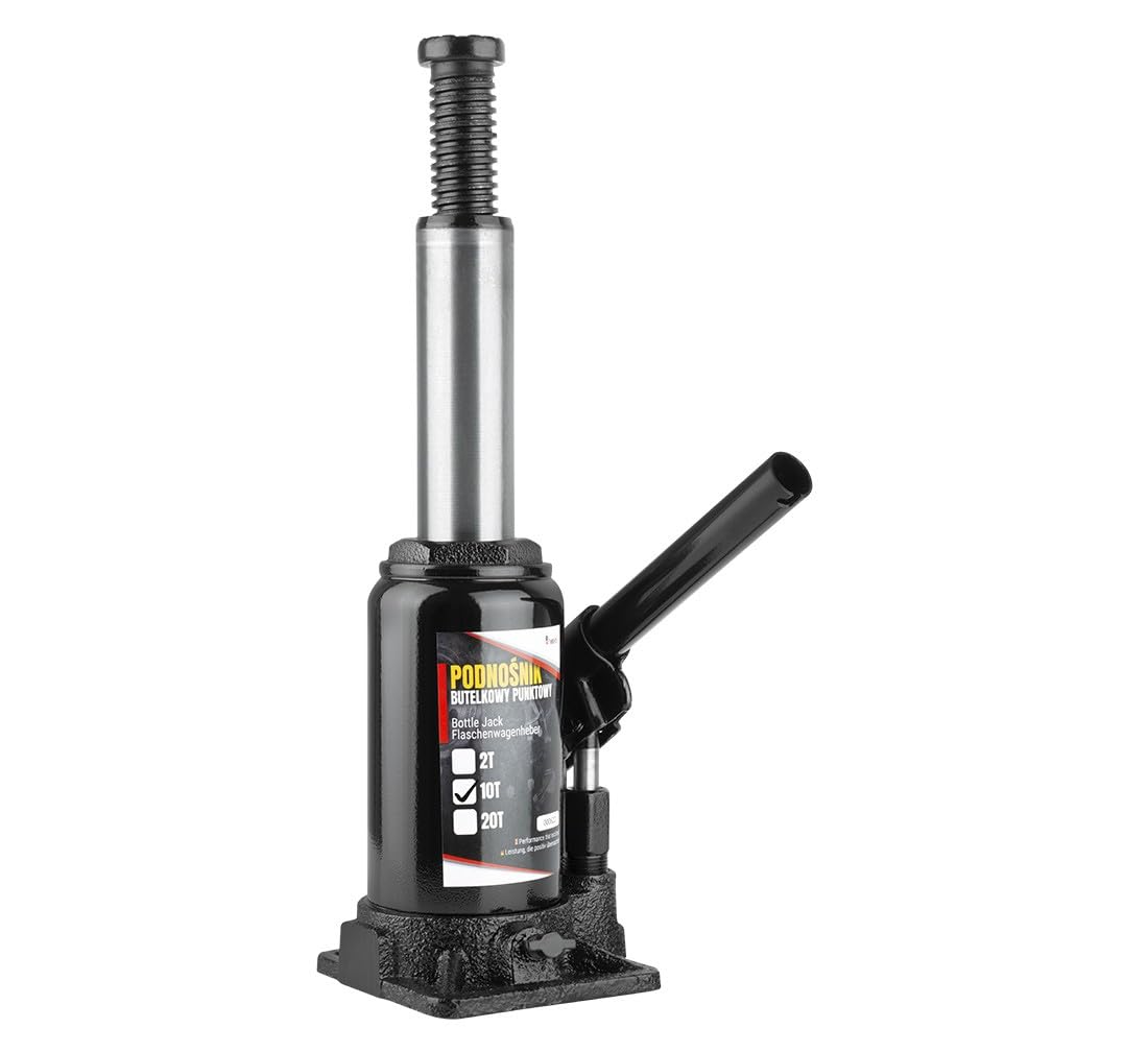 SIO Gato Hidráulico de Botella 10 Toneladas – Elevador Hidráulico Profesional para Coche, SUV, Furgoneta y Taller – Gato Mecánico Compacto Alta Resistencia para Automoción y Mantenimiento