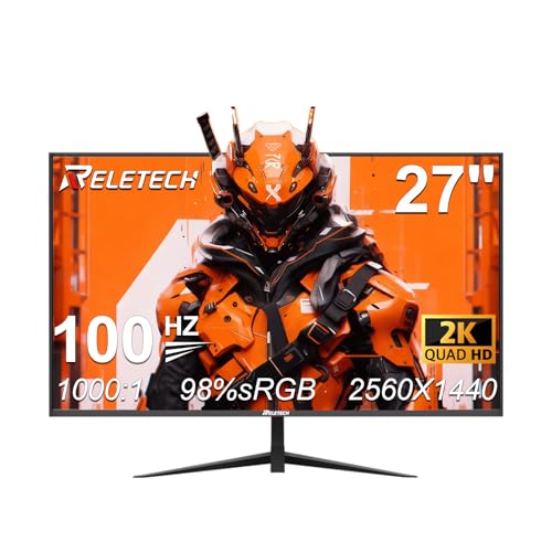 Image of 27 Inch QHD Computer Monitor, 2K 100Hz IPS Gaming Monitor, 1440P Frameless Eye Care PC Office Monitor, HDMI and DP Support Vesa Height,ldeal for Home Office & Casual Gaming（G27D Air Vision）