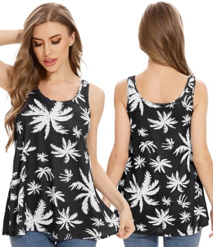 Image of Rosyline Tank Top for Women with Built in Bra Flowy Swing Undershirt Tank Tops S-4XL