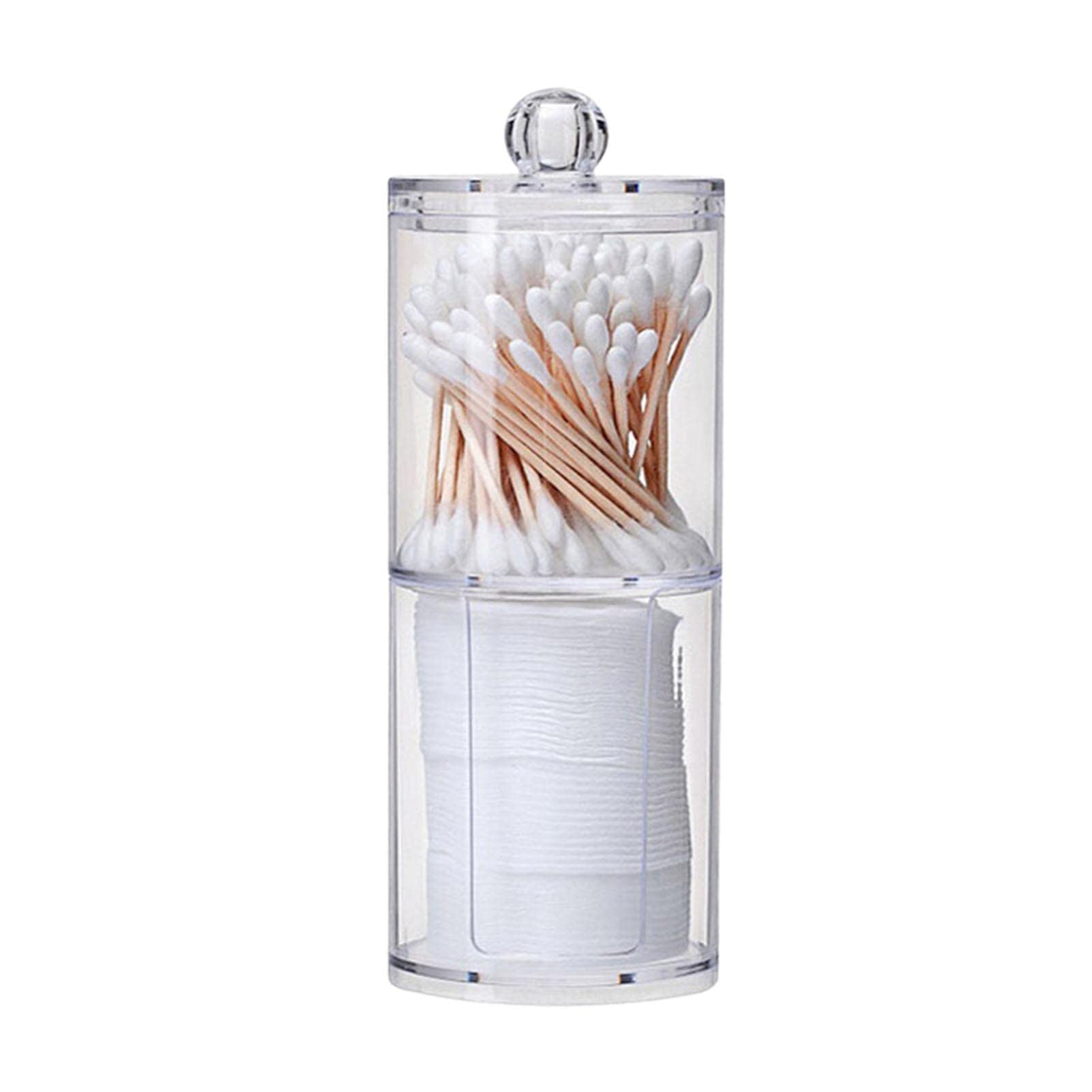 Libetter Makeup Organizer,Clear Apothecary Jar For Cotton Ball, Cotton Swab, Cotton Round Pads, Floss | Cotton Swabs Holder Dispenser Box Bathroom Containers For Snack Jewelry