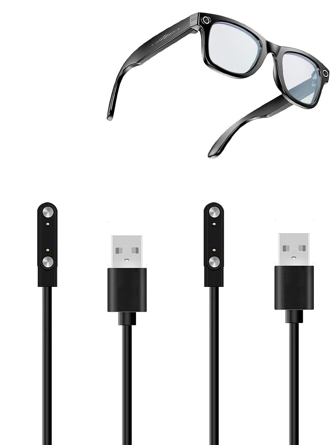 for YoWoW BIT AI Smart Glasses Charging Cable - Upgraded Magnetic Fast Charging Cable, Smart Security Chip, USB Cable for YoWoW BIT Glasses, Black