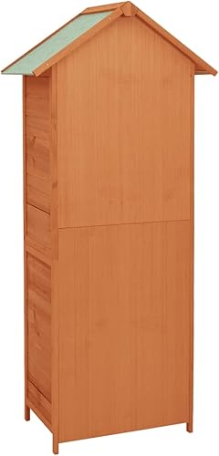 Miniatura 6 de Tidyard Cobertizos de almacenamiento impermeables con marco de madera maciza para jardín, con 2 estantes incorporados