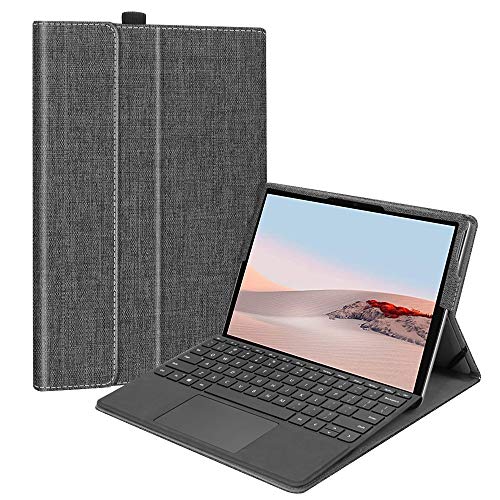 Fintie Microsoft Surface Go 4 / 3 / 2 / 1 2023/2021/2020/2018 10�C���` �P�[�X PU���U�[ ���^ �y�� �X�^���h�@�\ �}���`���p �y���z���_�[�t�� �X�^���h�J�o�[(�f�j���`���R�[��)