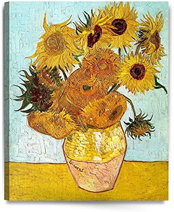 DECORARTS - Twelve Sunflowers, Vincent Van Gogh Art Reproduction. Giclee Canvas Prints Wall Art for Home Decor 30x24