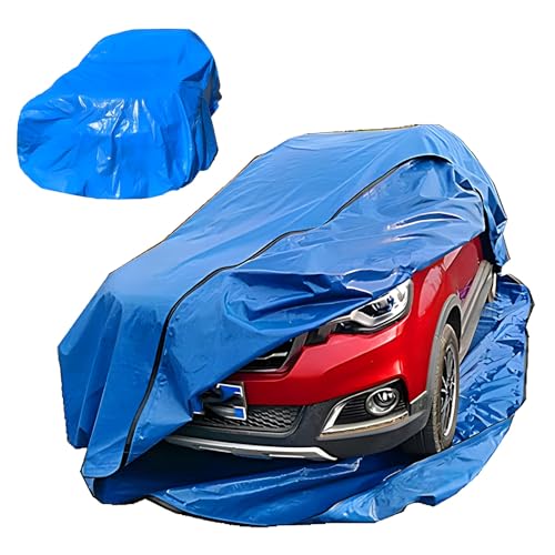 Car Cover Blue Car Flood Protection Bag Long-Lasting Use, Portable PVC Car Cover and Car Tarp Easy to Carry, for Indoor Outdoor(Small)