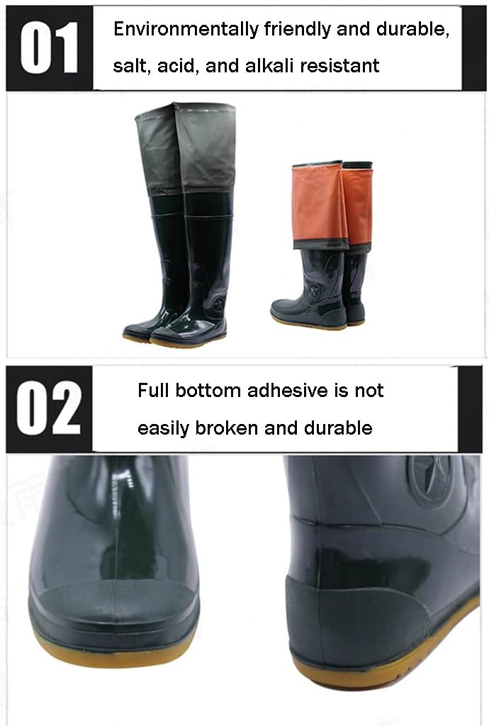 Watstiefel Schwarze PVC-wasserdichte Kuhsehnensohle for Watvögel am Gesäß, Männer und Frauen beim Angeln/Jagd/Transplantation/Zucht
