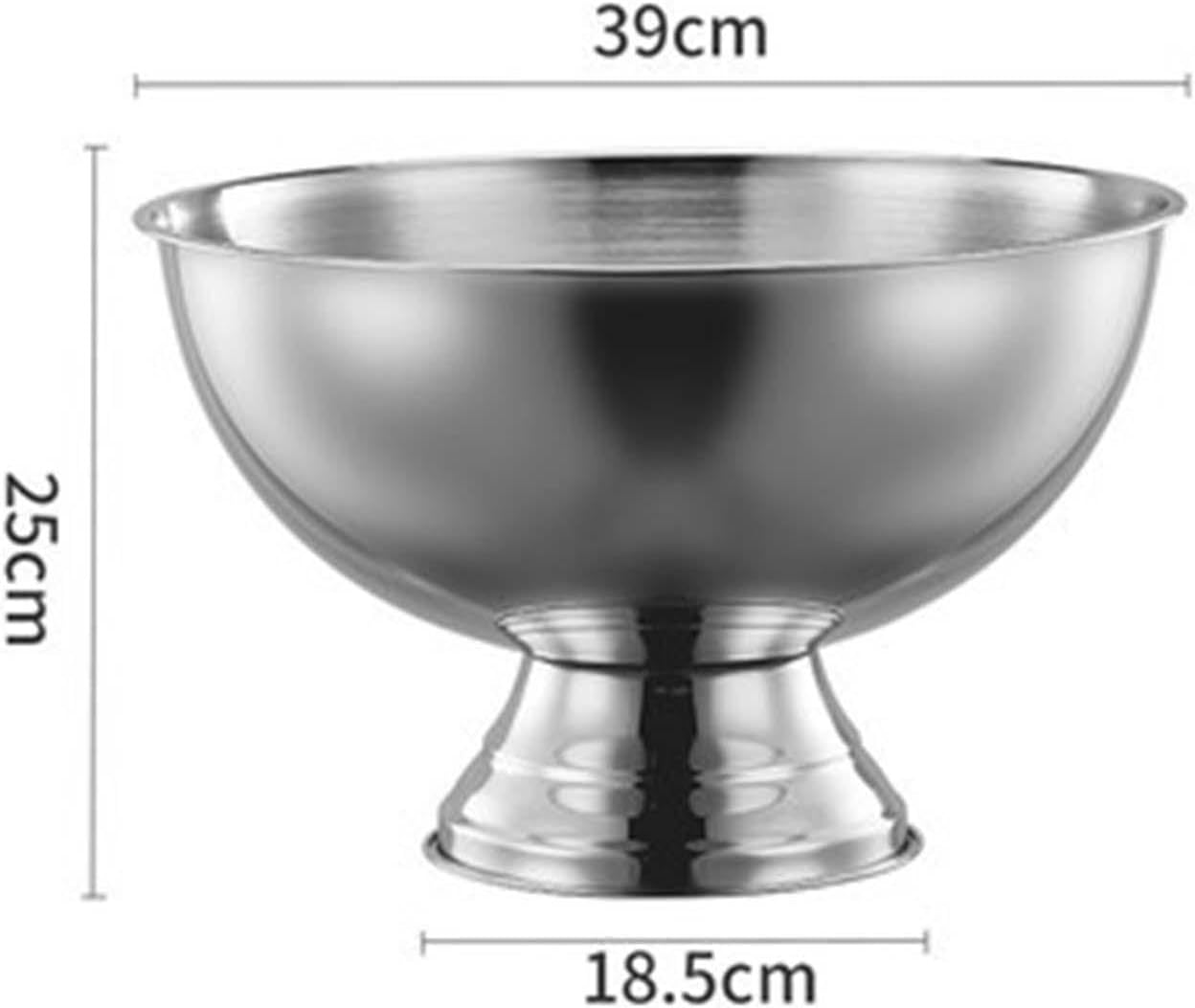 13.5L Stainless Steel Ice Bucket Practical Reusable Ice Cube Container Beverage Bin Wine Cooling Bucket for Restaurant Bar Cocktail, Large Ice Bowl for Parties Celebrations, Silver