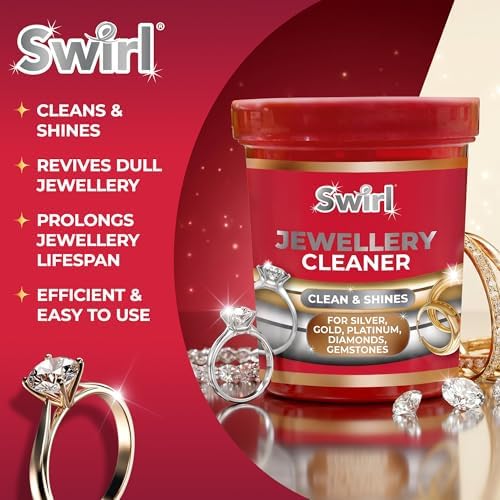 Swirl Liquid Jewellery Cleaner with Basket for Silver, Gold, Platinum, Gemstones & Diamonds | Clean and Shines (145ml) - View 4