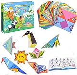 Papiroflexia para Niños con Libro Didáctico en Inglés: libro de origami incluido con instrucciones paso a paso fácil de seguir, por lo que los padres pueden jugar con los niños para realizar este origami, que los padres pasen tiempo de calidad con sus hijos.