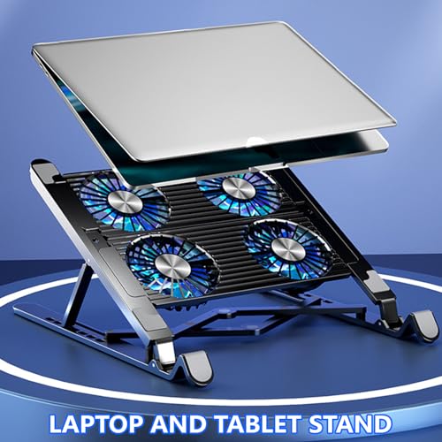 Base para laptop con ventilador LED y soporte plegable miniatura 2
