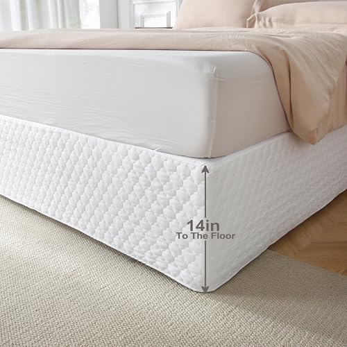 Houieso FULL QUEEN KING Size White Bed Skirt thumb #1