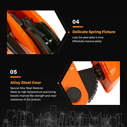 Image of BEAMNOVA 2 Tons Vertical Plate Lifting Clamp, Rotating Ring | Sheet Metal Lifting Rigging Clamp, 4400 lbs Metal Steel Plates Lifter, Heavy Duty Orange Transporting Gripper
