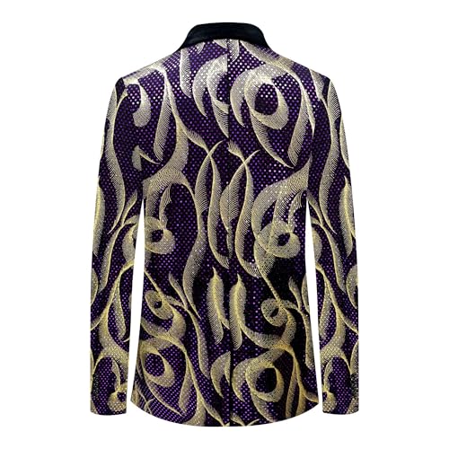 Veste de costume homme violette L smoking style disco décontracté - 2