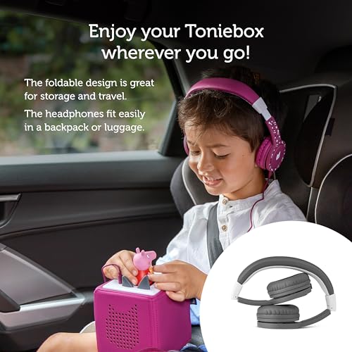Image of Tonies Foldable Wired Headphones for Kids - Comfortably Designed to fit On-Ear - Works with Toniebox and All 3.5mm Devices - Gray