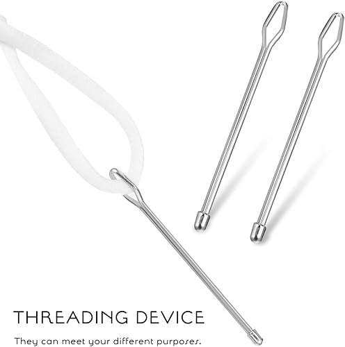 Miniatura 9 de VILLCASE Kit de enhebrador de cordón, 1 juego de tornador de bucle, suministros de costura para cinturones de tela, tiras de accesorios de tejido