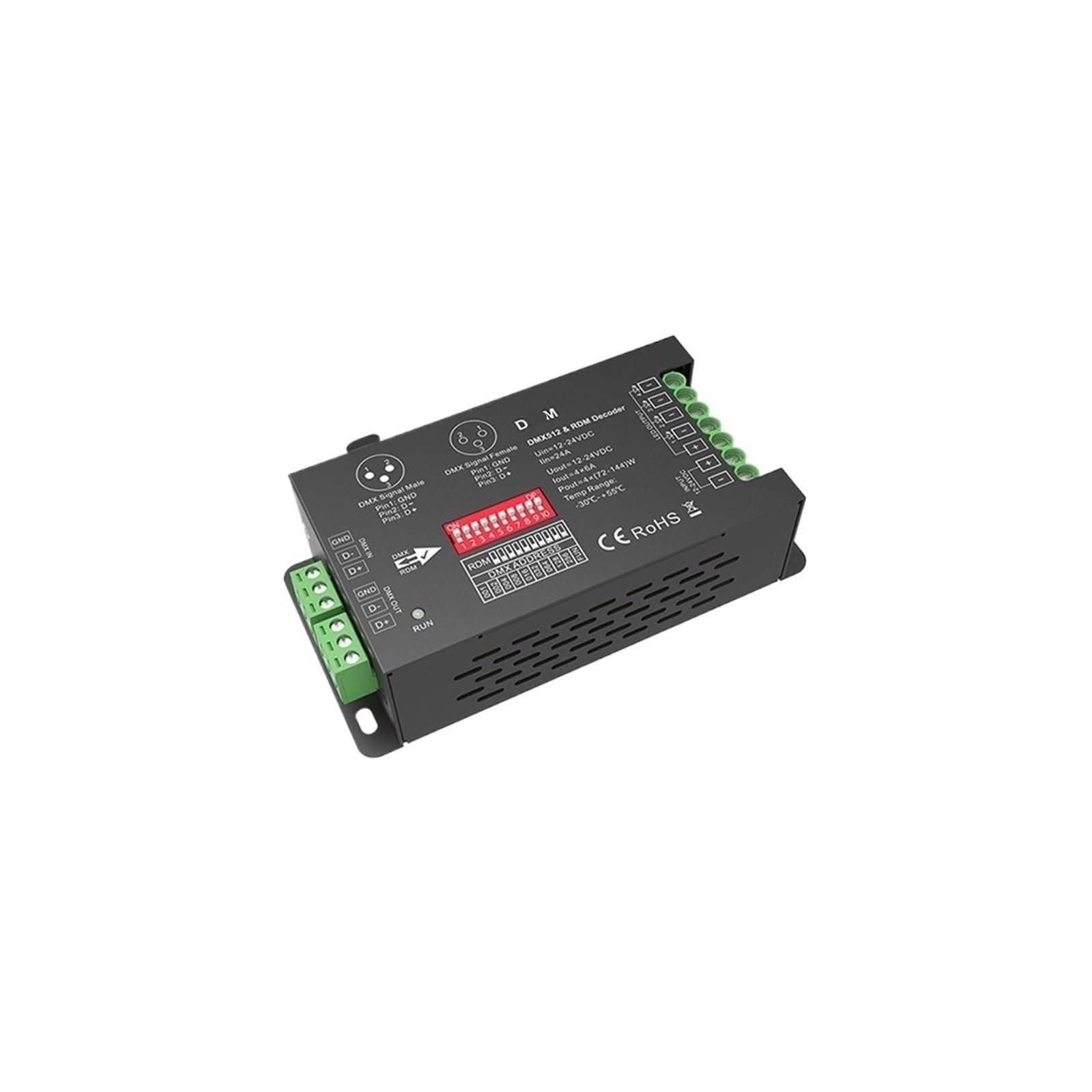 Décodeur DMX512 RDM pour ruban LED avec gestion fluide RGBW 4 canaux D4-M