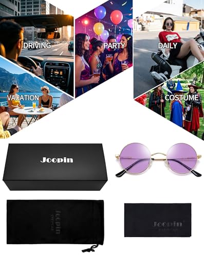 Image of Joopin Small Round Sunglasses Hippie Circle Sun Glasses UV400 Protection