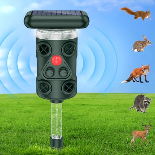 Beleuchteter Katzenschreck für Garten, Katzenabwehr Ultraschall Solar, 360° Katzenschreck für Garten Testsieger, Katzenschreck Ultraschall für Katzen, Vögeln, Ratten, Hunden und Anderen Wildtieren