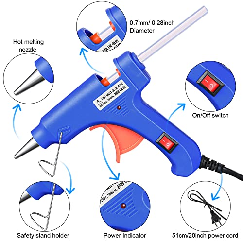 Zhengmy 12 Pieces Mini Hot Glue Gun Crafts Hot Melt Guns Fast Preheating and Easy Squeeze Trigger for School DIY Arts Class Projects Office Home Quick Repairs (Multicolored) - Thumbnail 2