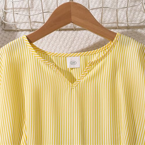 Girls Summer Ruffle Midi Dress Tiered Swing A-Line Pleated Cotton Solid Tunic Dresses for Teen Kids Casual Outfits3