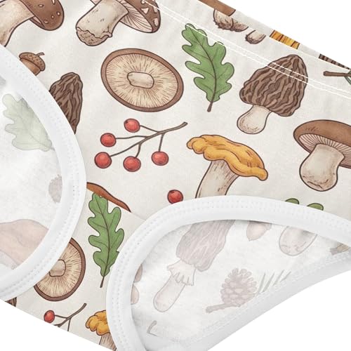 Toddler Girls Underwear 2t Cotton Panties for Girl Flower Kids Briefs Undies Wild Mushrooms4