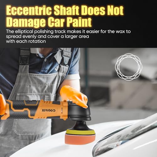 12V Cordless Car Polisher, Mini 3000RPM Car Detailing Polisher, 5 Variable Speed Up, 1300mAh Battery & Fast Charger, Buffer Polisher Kit for Detailed Polishing Sanding Waxing Scratch Removing 5 12V Cordless Car Polisher, Mini 3000RPM Car Detailing Polisher, 5 Variable Speed Up, 1300mAh Battery & Fast Charger, Buffer Polisher Kit for Detailed Polishing Sanding Waxing Scratch Removing - Image 5