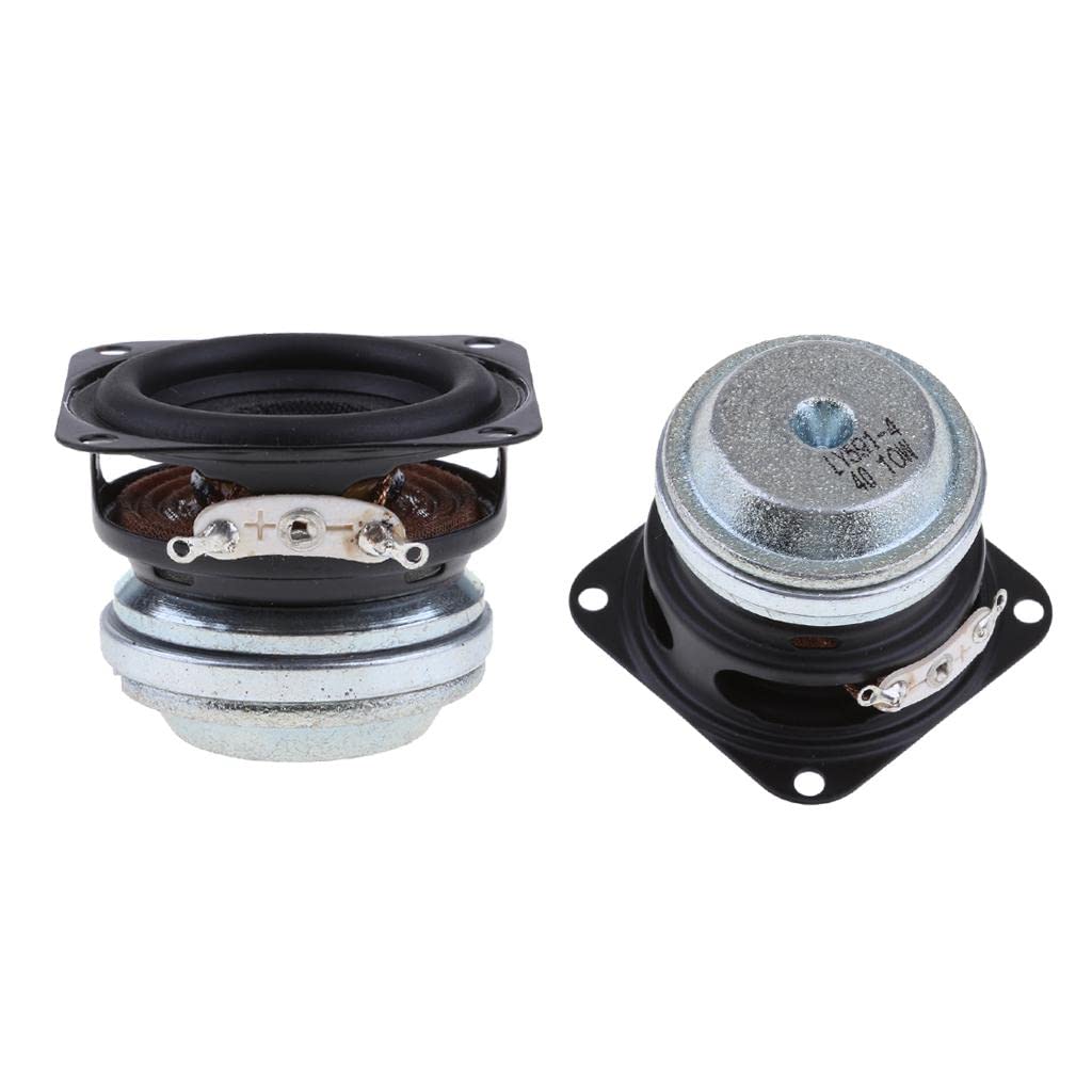 Homyl 2X 40mm 4Ohm 10W Full Range Speaker Square Loudspeaker 16Coil Rubber Edge